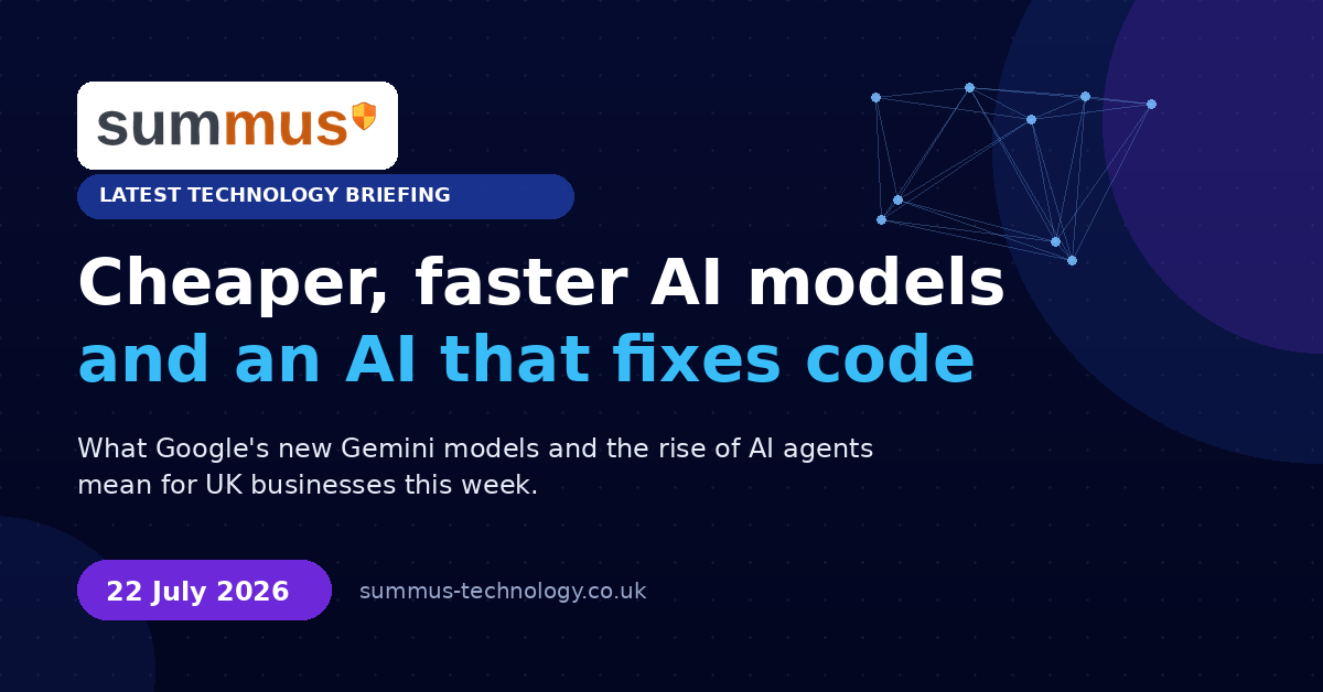 AI and cloud briefing: cheaper, faster AI models, and an AI that fixes code