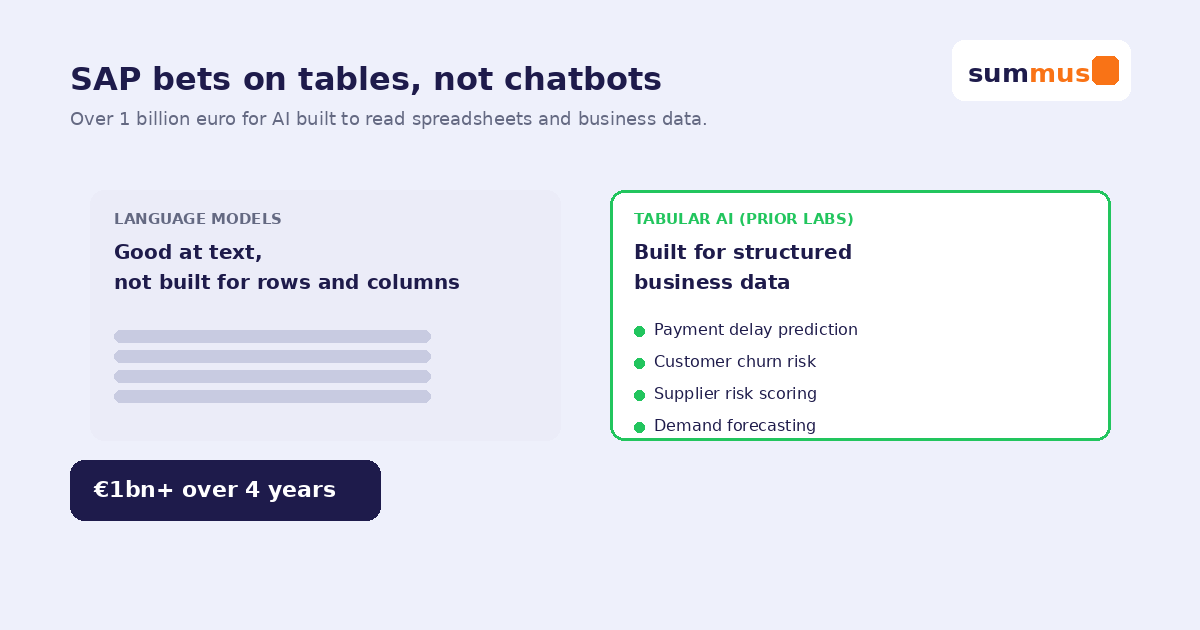 SAP bets on tabular AI, built for structured business data, as a different approach from general language models