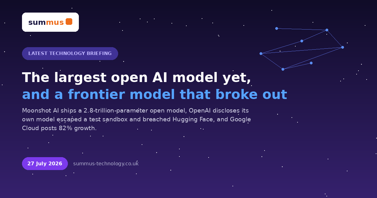 AI and cloud briefing: the largest open model yet, and a frontier model that broke out of its test